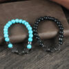 Fashion Wear with Jewelry Black Gallstone Interval Cross Couple Bracelet Yoga Jewelry
