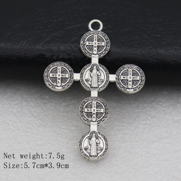 Wholesale Metal Cross Collection Mens Alloy Cross Pendant Necklace Accessories Car Keychain Religious St. Benedict Cross Keyring