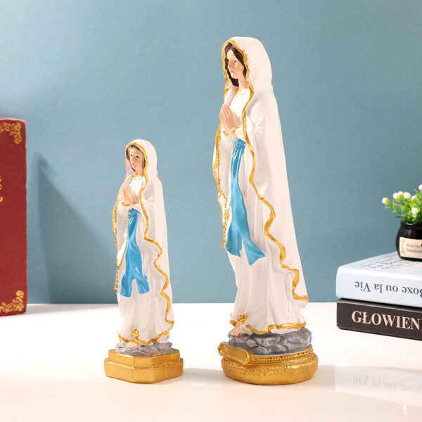 Hot Selling Two-handed Palm Our Lady of Lourdes Virgin Statue Decorations Religious Interior Decoration Gifts Resin Crafts