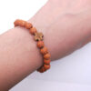 KOMI Simulation Wood Rose Beads Cross Bracelet Jewelry Beaded Rosary Bracelet for Women Men Religious Prayer Gift