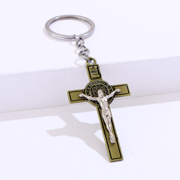 Hot Metal Christian Catholicism Holy Crucifix Gift Keychain Religious Pendant Jesus Cross Key Chain Keyring