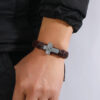 H508ac6c7015f4d4b8142a93ea99f318fz KOMI New Cowhide Bracelet Simple Pull Adjustable Cross Bracelet Rope