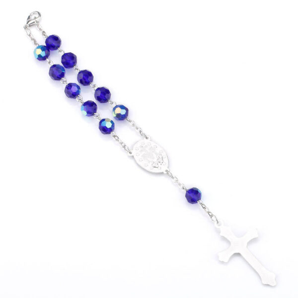 H50cee17e979b4195a2073399d52026b5i Komi Fatima Crystal Rosary Bracelet Cross Pendant Religious Catholicism Gift Prayer Beads Rosaries Bracelet