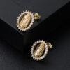H51800f8a1606404bad81361f7e5161bfr Religious Jewelry 18K Gold Plated CZ Virgin Mary Medal Earrings Stud with Zircon Oval Coin Studs Gold Party Gifts