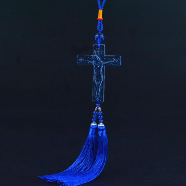 Retro Artificial Crystal Glass Cross Tassel Tassel Pendant Car Pendant Key Chain Pendant