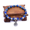 Hot Selling Blue Glass Shell Jesus Cross Crucifix Bracelet Jewelry Beaded Bracelet
