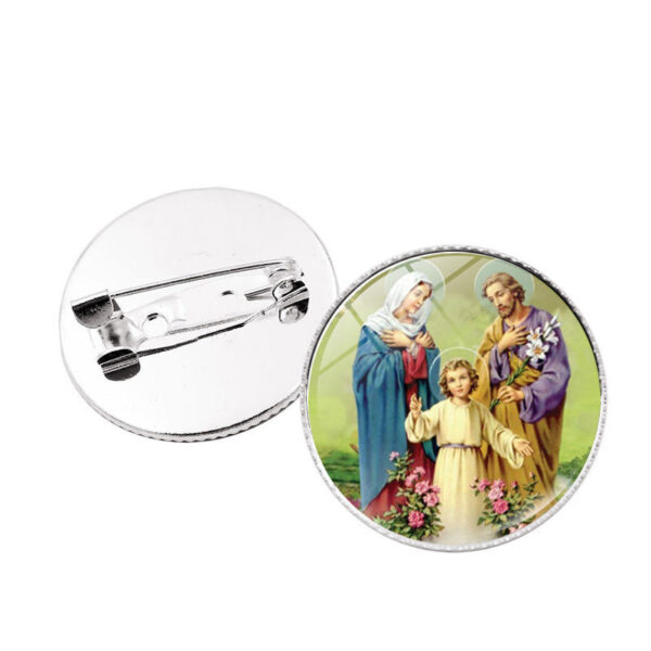 KOMI Virgin Mary Medal Brooch Badge Religious Fashion Accessories Silver Personality Clothes Brooch Pins Souvenirs Gifts