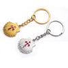 Hot Gold Christian Santiago Crucifix Cross Metal Religious Church Gifts Shell Keychain Keyrings