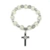 KOMI New Single Circle Burst Crystal Beaded Bracelet Small Religious Cross Rosary Bracelet