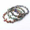 Wholesale Handmade Cloisonne Beads Beaded Cross Crucifix Bracelet Elastic Rope Prayer Bracelet
