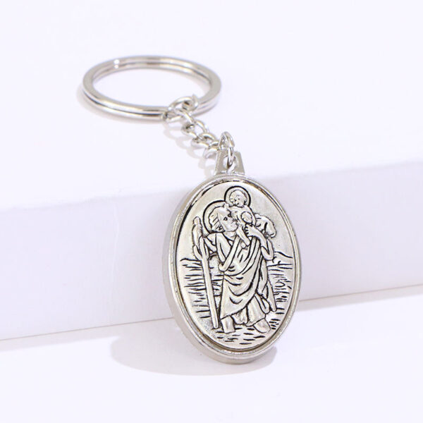 New St Anthony Keychain Saint Keyring Medal Jewelry Gift Religious Cabochon Jewelry Keychain