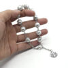 KOMI Handmade 8mm Acrylic Beaded Cross Rosary Necklace for Women Rosary Beads Chain Cross Pendant Necklace Prayer Gifts
