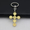 Wholesale Metal Cross Collection Mens Alloy Cross Pendant Necklace Accessories Car Keychain Religious St. Benedict Cross Keyring