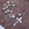 New Metal Alloy Crystal Jewelry Cross Crucifix Pendant Lady of Fatima Charm Jewelry Beaded Bracelet