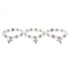 KOMI New Single Circle Burst Crystal Beaded Bracelet Small Religious Cross Rosary Bracelet