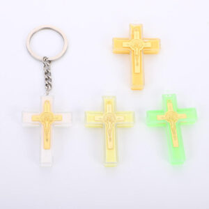 KOMI Multi-Color Plastic Cross Metal Crucifix Charms Pendants for Jewelry Necklace Bracelet Making Accessories