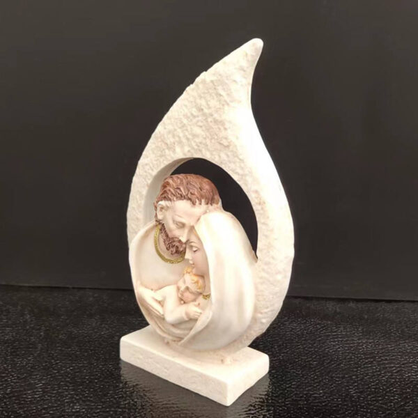 KOMI Home Office Garden Decorations Cream Resin Holy Family Statues Table Pillar Ornaments Children Learning Crafts Gifts
