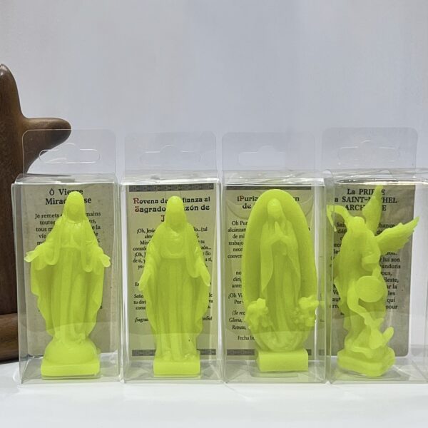 New Jesus Mary Resin Silicone Sculpture with Multi-color Luminous Style Religious Decoration