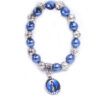 H614cdf590b8e4f058cf7f050b18ad097I Wholesale Metal Religious Catholic Jewellery Cross Blue Glass Pearl Beads Jesus Pendant Prayer Rosary Bracelet