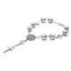 H617bfc7af4bf456d844f97a2e296ef5dF Hot Selling Silver Color Pearl Rosary Glass PearlBeads Bracelets Jesus Cross Pendant Charm Prayer Bracelets