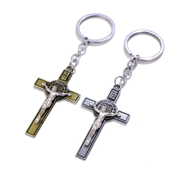 Hot Metal Christian Catholicism Holy Crucifix Gift Keychain Religious Pendant Jesus Cross Key Chain Keyring