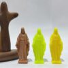 New Jesus Mary Resin Silicone Sculpture with Multi-color Luminous Style Religious Decoration