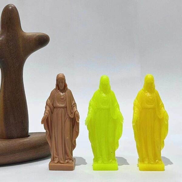 New Jesus Mary Resin Silicone Sculpture with Multi-color Luminous Style Religious Decoration