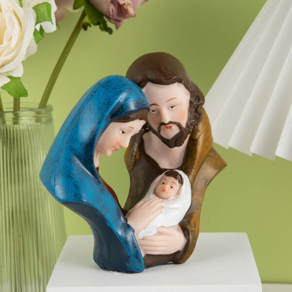 H67809294efa7478f8a12fe138a1aa3366 KOMI Polyresin Nativity Festival Prayer Home Decoration Religious Holy Home Resin Crafts Baby Jesus Birth Statue Art Craft Gift