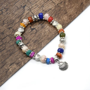 Komi Boho Style Religious Belief Metal Shell Pendant Charm Colorful Beads Jewely Prayer Bracelets
