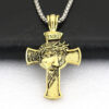 KOMI Vintage Figure Crucifix Pendant Necklace Keychain Jewelry Set Image Cross Religious Craft Gifts Car Accessories