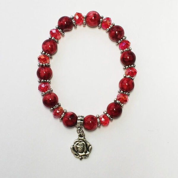 Golden Tori Glass Imitation Pearl Alloy Jesus Cross Gold St. Benedict Medal Catholic Rosary Bracelet Religious Pendant Bracelet