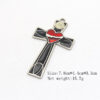 KOMI Hot Sale Enamel Cross Car Key Chain Pendant Hypoallergenic Heart Corss Keyrings HandCraft Keychains for Car Bag Accessories