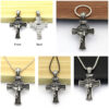 KOMI Vintage Figure Crucifix Pendant Necklace Keychain Jewelry Set Image Cross Religious Craft Gifts Car Accessories