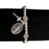 Handmade Rosary Bracelet Elasticated Metal Bracelet Stations of the Cross Medals and Ccb Beads Rosary Prayer Bracelets
