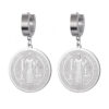 KOMI Hot Sale Titanium Steel Ring Double-sided Corrosion Saint Benedict Stainless Steel Earrings