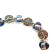 St. Benedict Medal and Blue Heart Shaped Medal Bracelet with Cross and Maria Dedal