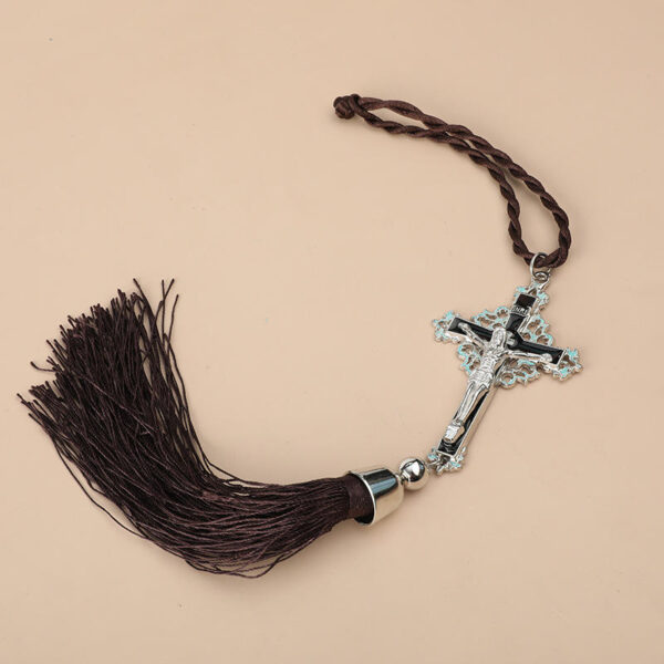 KOMI Tassel Fringe Enamel Crucifix Cross Pendants Men's Women's Bag Car Ornaments Wall Hanging Decoration Souvenirs Gifts