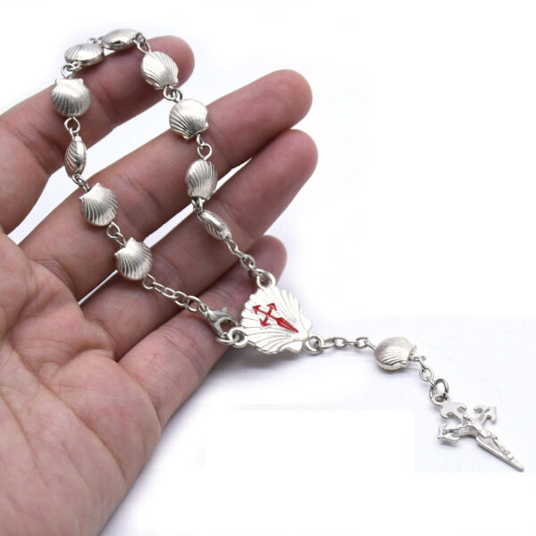 Komi Santiago Rosary Shell with Cross Jewelry Gift Religious Cross Catholicism Gift Prayer Beads Rosaries Bracelet