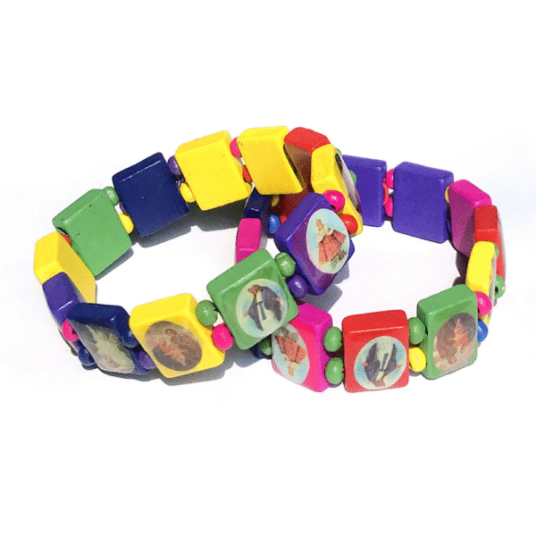 Komi Colored Natural Wooden Bracelet Drop Oil Colored Hand Row Holy Father Virgin Elastic Bracelet