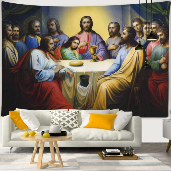 H775f6f7d834843afba23aeb411a3e08dP Komi Tapestries Jesus Last Supper Series Bedroom Living Room Background Cloth Room Wall Tapestry Wall Hanging