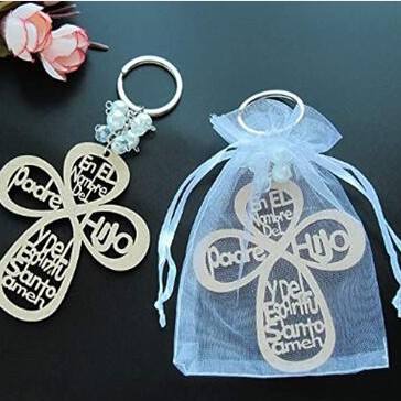 KOMI Hot Baptism Key Chain Wooden Brand Key Chain Baptism Religious Key Chain