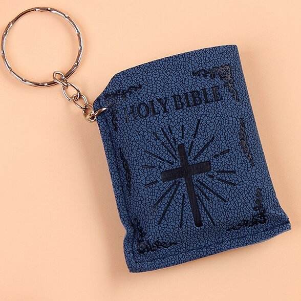 New Mini Bible Pendant Multi Tool Jesus Cross Leather Holy Bible Gift Keychains