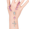 Komi Hot Selling Christian Glass Pearl Bracelet Cross Catholic Religious Jewelry Rosary Bracelet