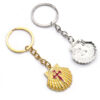 Hot Gold Christian Santiago Crucifix Cross Metal Religious Church Gifts Shell Keychain Keyrings