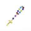 H7a8d825f87fd4384bdd22b26917cdcfcS Komi Wholesale Colorful 6mm Glass Beads Cross Rosay Bracelet Religious Prayer Bracelet Safe Car Accessories Pendant