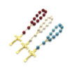 H7b65b98d1bc54293b297e30bf44154c4V Komi Religious Turquoise Ornaments Catholic Gift Cross Rosary Car Pendant Bead Prayer Bracelet