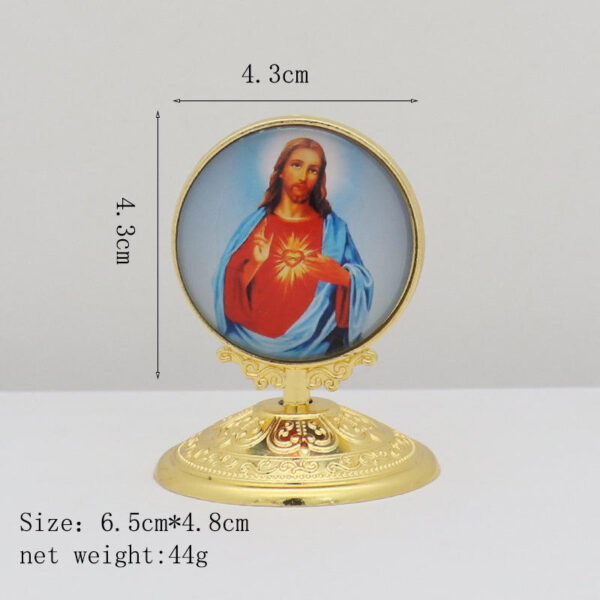 H7fd028919d3241b19784f06e8bdd7cc4r Catholic Christ Jesus Icon Holy Family Cross Crown of Thorns Icon Car Desktop Metal Ornament