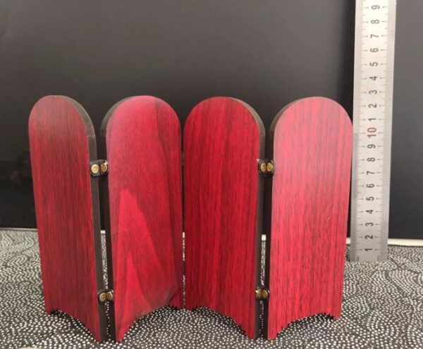 Four Door Religious Jesus Virgin Mary Small Screen Wood Table Standing Ornaments Handmade Catholic Wooden Crafts Gifts