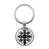 H80ca6a20585b4d93baa3a8fb65c1ce31w Komi Saint Benedict Medallion Keychain Pendant Time Gem Pendant Religious Keychain Pendant
