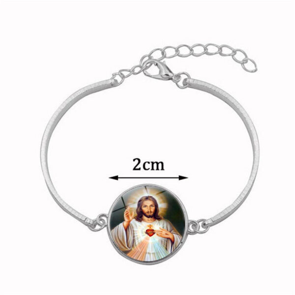 H813bd87a8fb64847afd6ab033ac89d72F Komi Wholesale Jesus Heart Bracelet Metal Wristband Bracelets Trendy Religious Hand Accessories Bangles Birthday Gifts